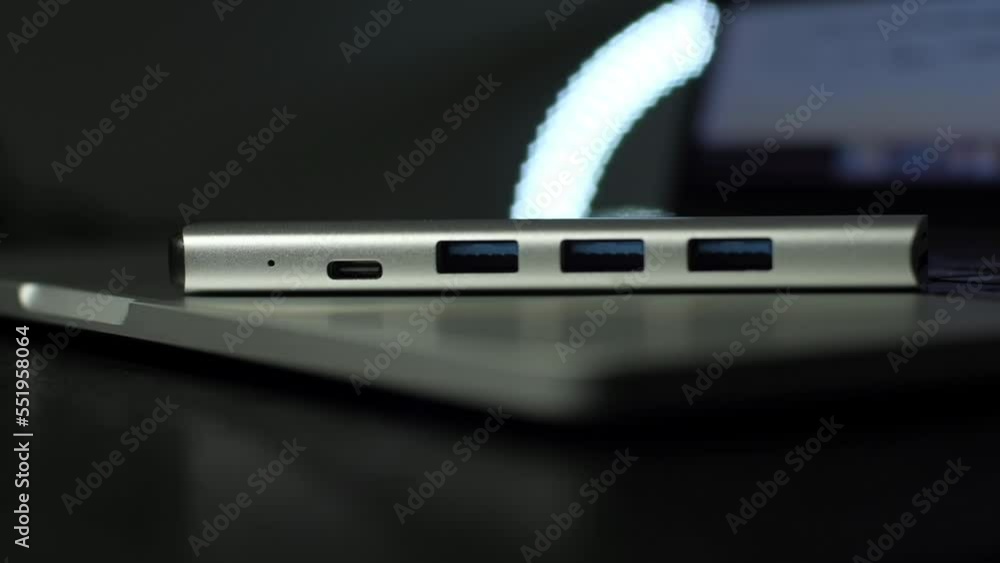 Usb hub for laptop close up Usb hub for laptop close up