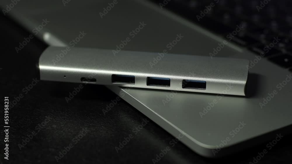 Usb hub for laptop close up Usb hub for laptop close up