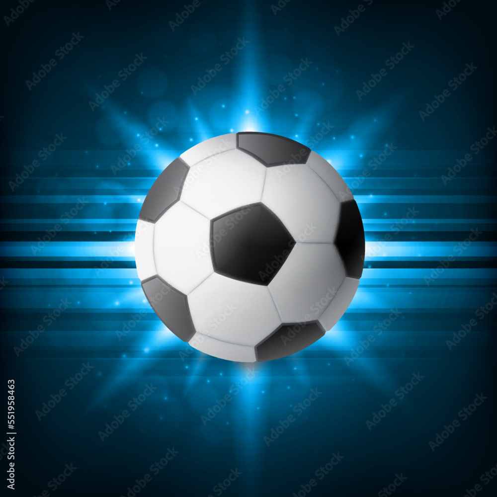 Obraz premium Soccer ball on a glow background