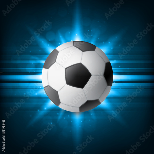 Soccer ball on a glow background
