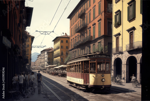 Milan's Navigli Has area in Tramway. Generative AI