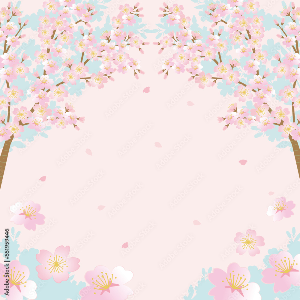 Vector cherry blossom tree background illustration