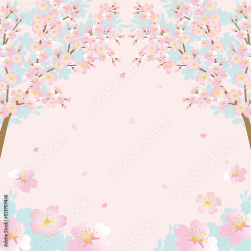 Vector cherry blossom tree background illustration