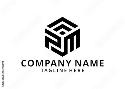  Initials PM Letter Business Logo Design Alphabet Icon Vector Monogram