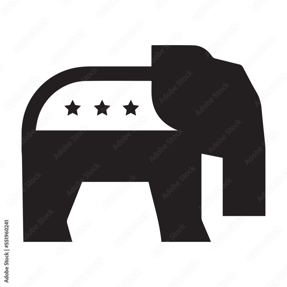 Fototapeta premium Republican, democratic, elephant icon