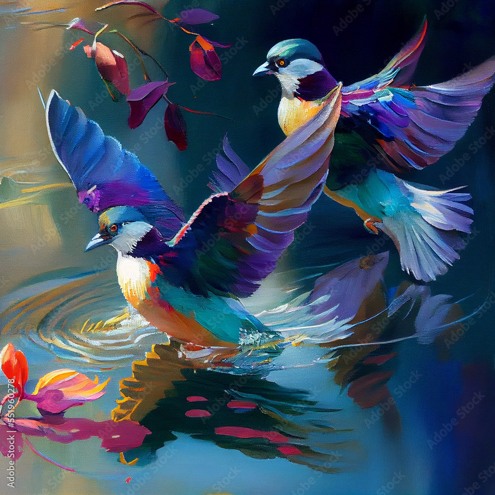 Fototapeta premium Colourful Birds Flying