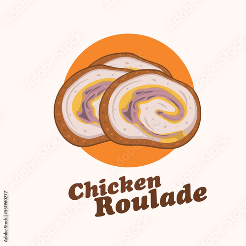 Chicken roulade cartoon style. Vector illustration