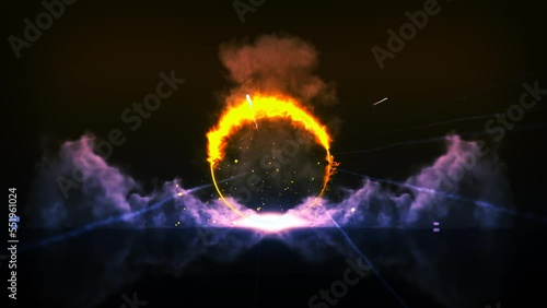 Explosion Intro, Reveal Smoke Nuclear Animation, Dark Smoke Reveal for Logo or Tittle photo