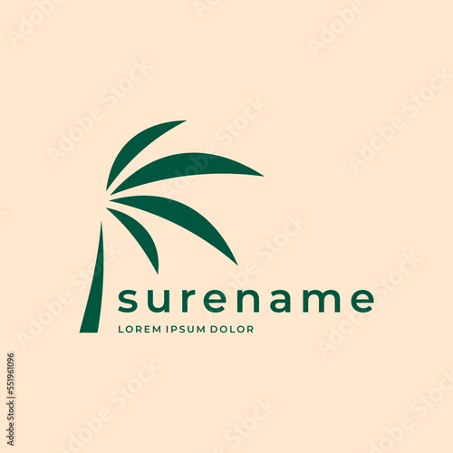palm tree logo design illustration custom logo design vector