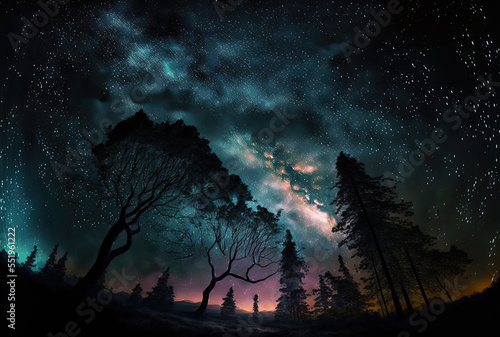 Stars in a dark  gorgeous sky. Generative AI
