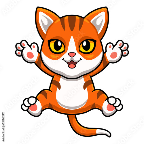 Cute orange tabby cat cartoon