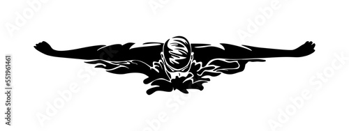 swimmer silhouette design. water sport sign and symbol. professional athlete vector illustration.