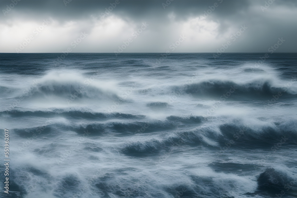 stormy sea waves creative with Generative AI
