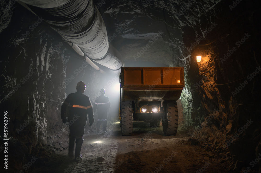 underground mining truck vehicle lights equipment Stock Photo Adobe Stock