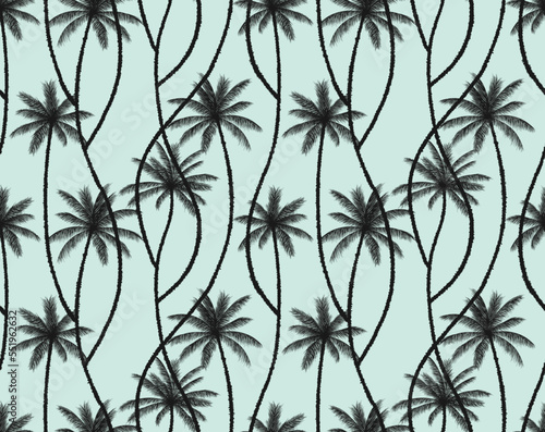 seamless pattern background with coconut palm trees.