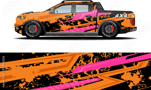 off road car wrap livery sticker design abstract racing graphic background photo