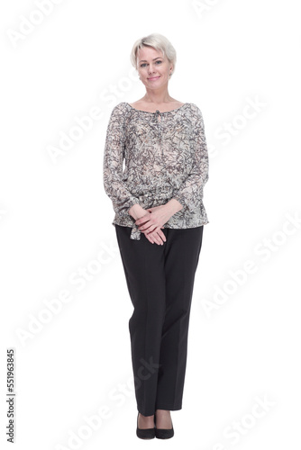 attractive young woman in casual clothes . isolated on a white background.