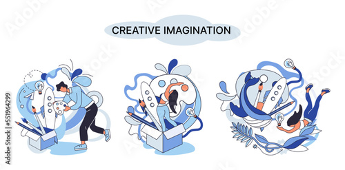 Non standart solution metaphor. Finding decisionss, problem solving. Teamwork, partnership. Working collaboration, corporate cooperation, creativity idea and innovation, colleagues mutual help concept