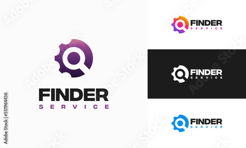 Search Engine logo designs concept vector  Search Service Gear logo template icon