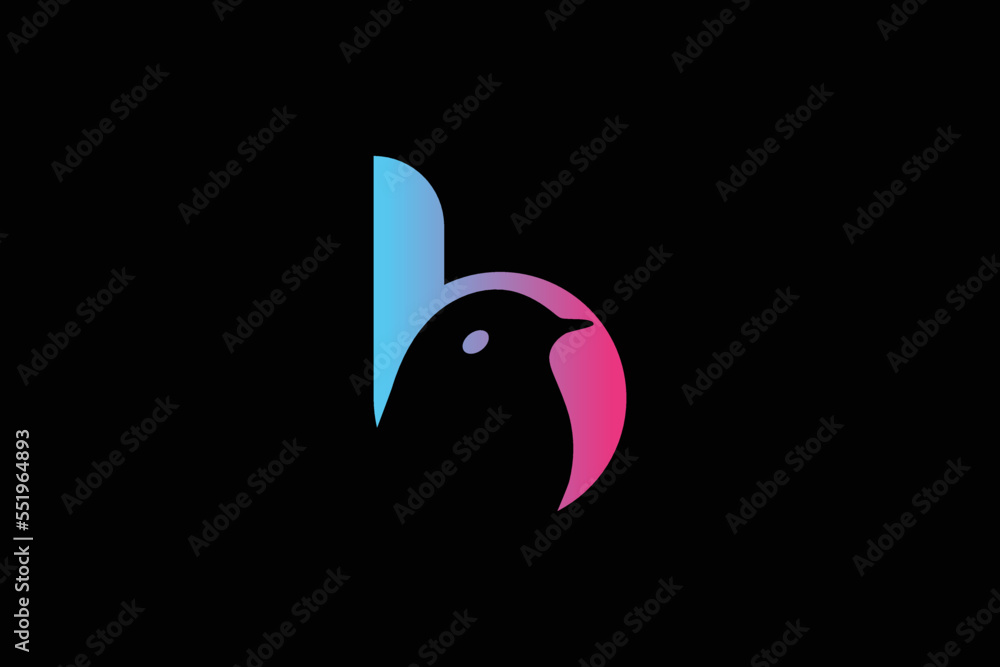 Fototapeta premium Creative Letter B Bird Design Template