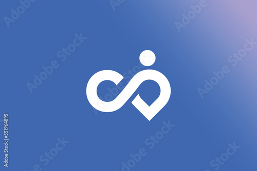 Creative Infinity Man Logo Design Template