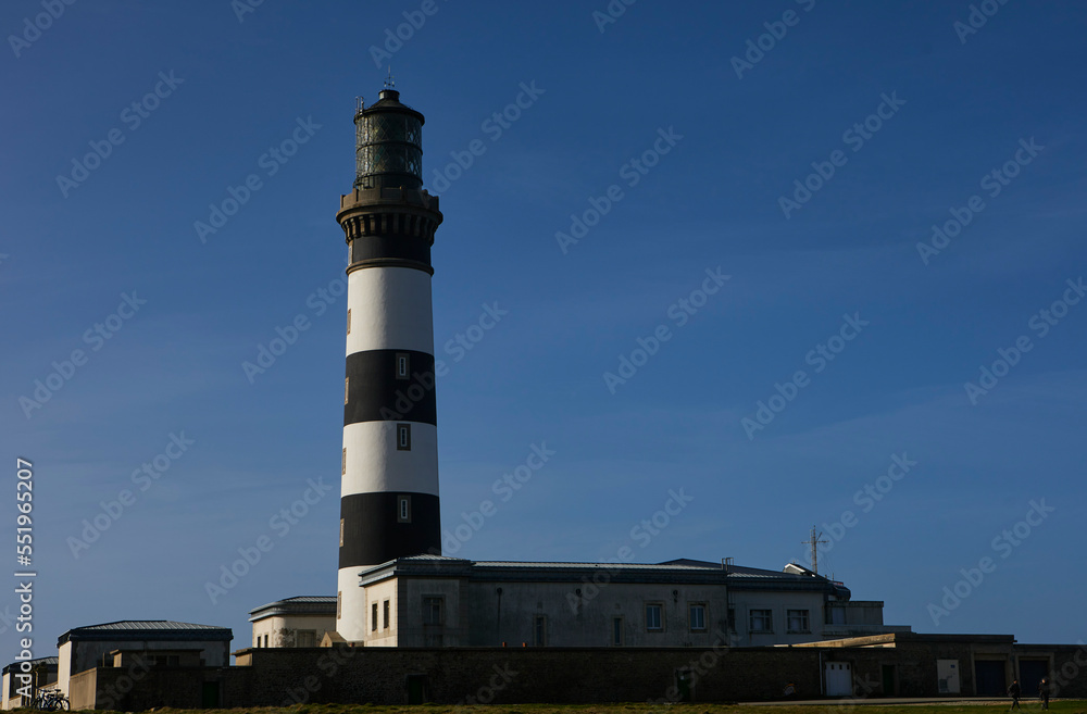 Ile d'Ouessant, Cote rocheuse ouest et phare du Creac'h Ile d'Ouessant, Cote rocheuse ouest et phare du Creac'h