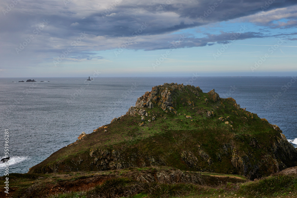 Littoral à la Pointe De Beuzec, GR34, Vue depuis le chemin pédestre de Beuzec jusqu'à la pointe du Raz