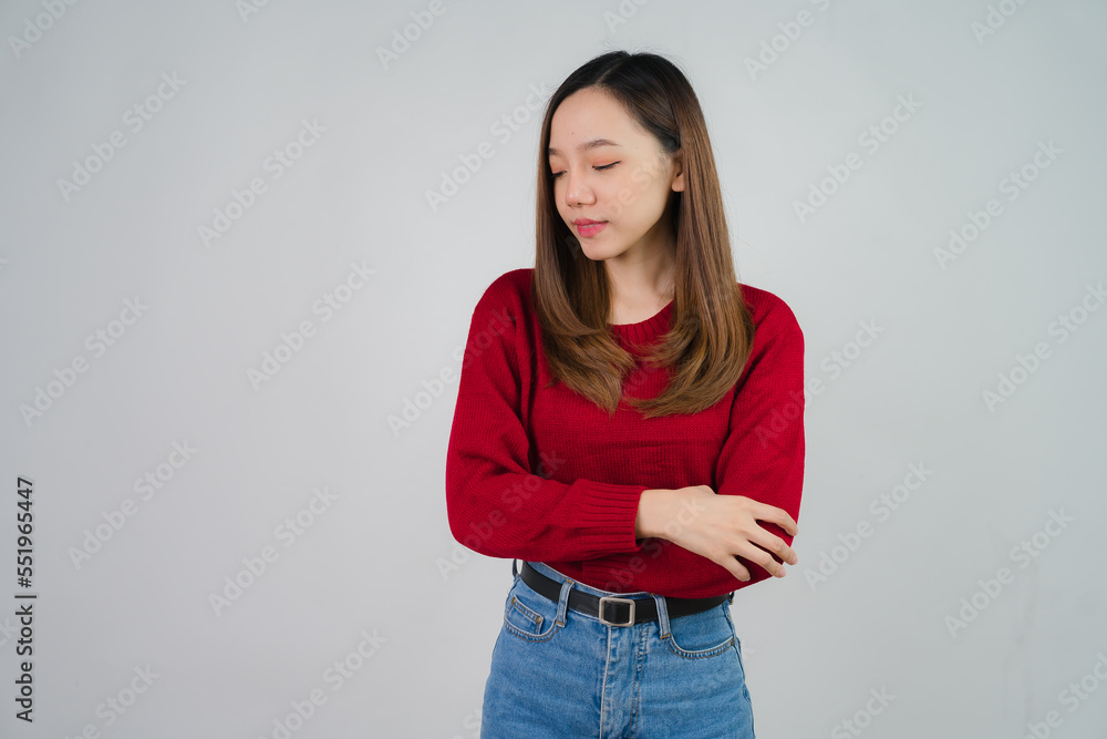 portrait of attractive asian woman isolated on white background portrait of attractive asian woman isolated on white background