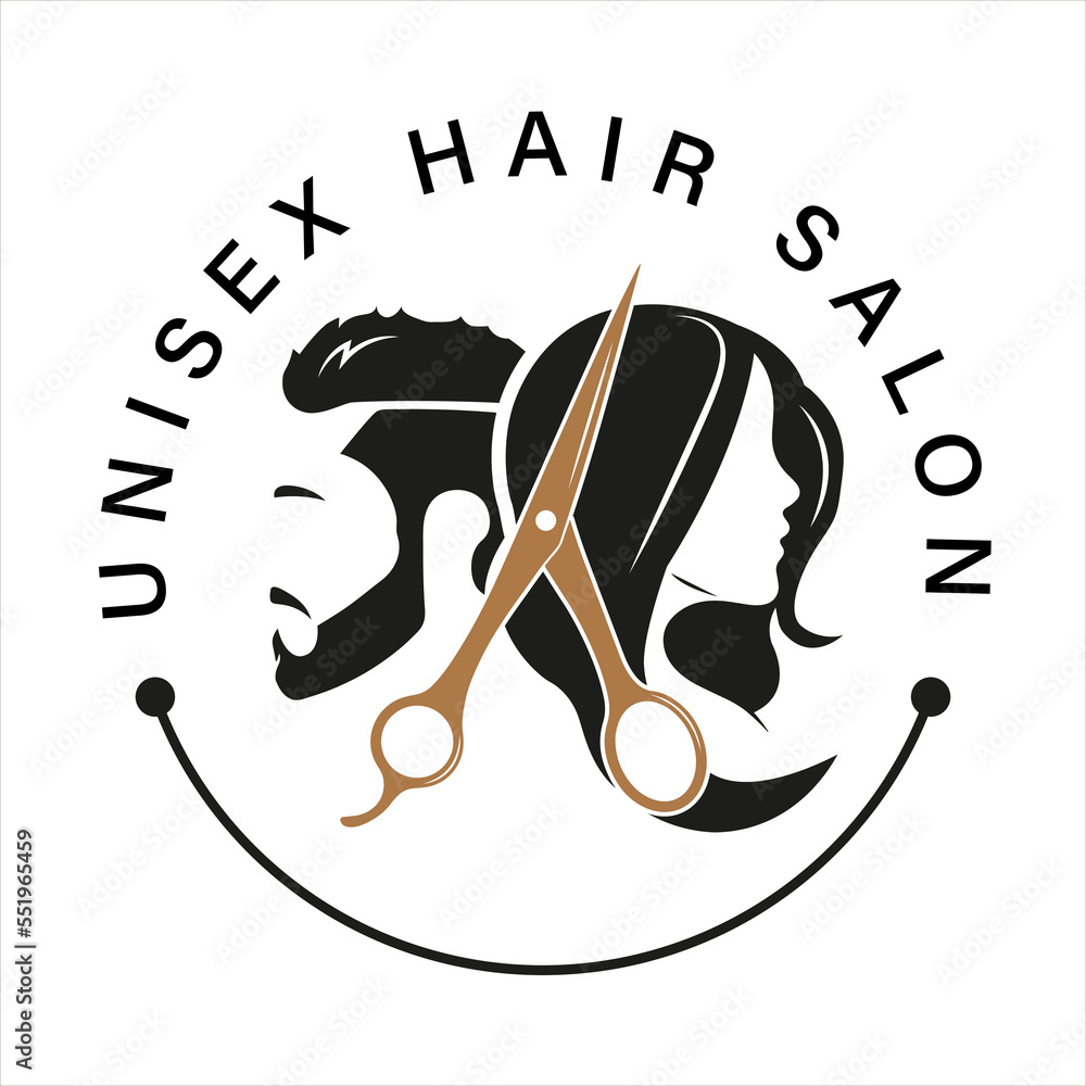 Unisex hair salon logo, printable, Logo or any salon usages. Stock ...