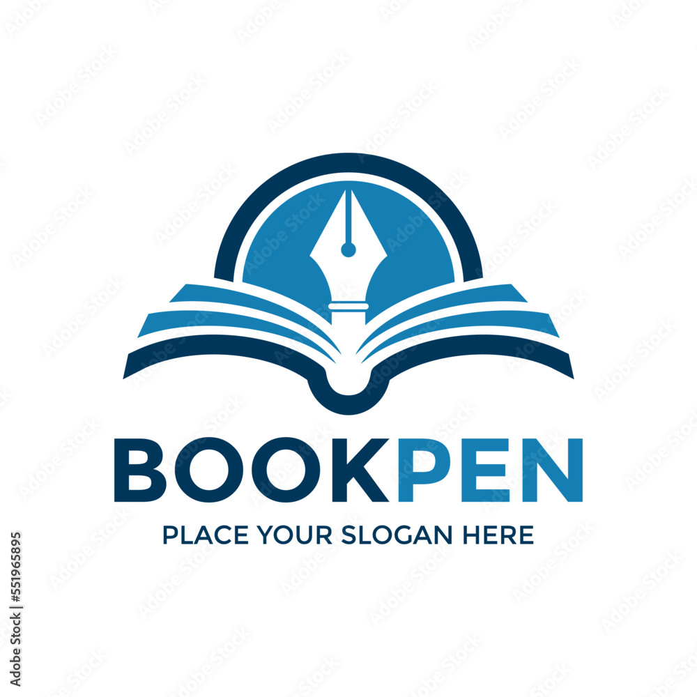 Book Pen Logo Vector