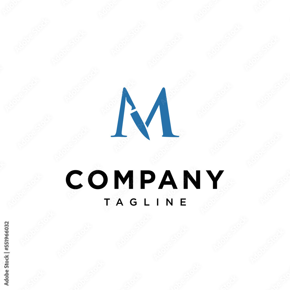 M Letter Knife Vector logo icon vector Template.eps M Letter Knife Vector logo icon vector Template.eps