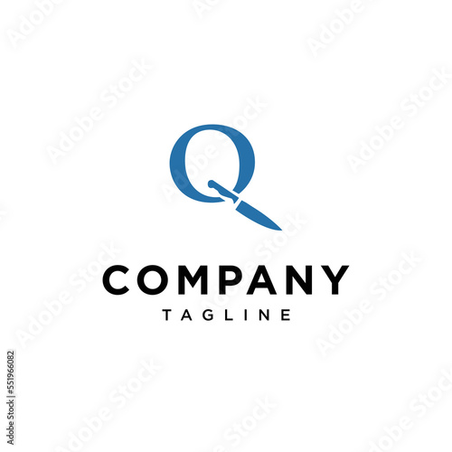 Q Letter Knife Vector logo icon vector Template.eps