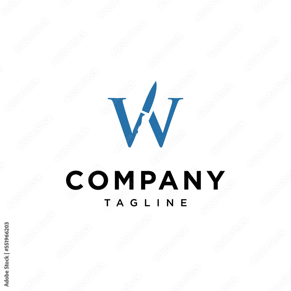 W Letter Knife Vector logo icon vector Template.eps W Letter Knife Vector logo icon vector Template.eps