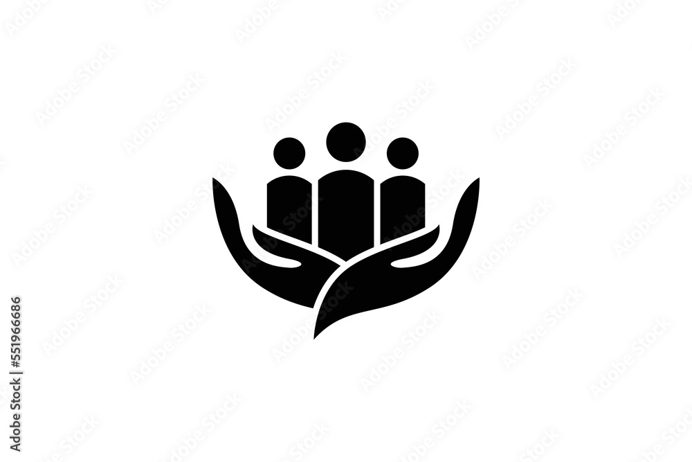 Obraz premium Hand Care Man Business Logo Design Template