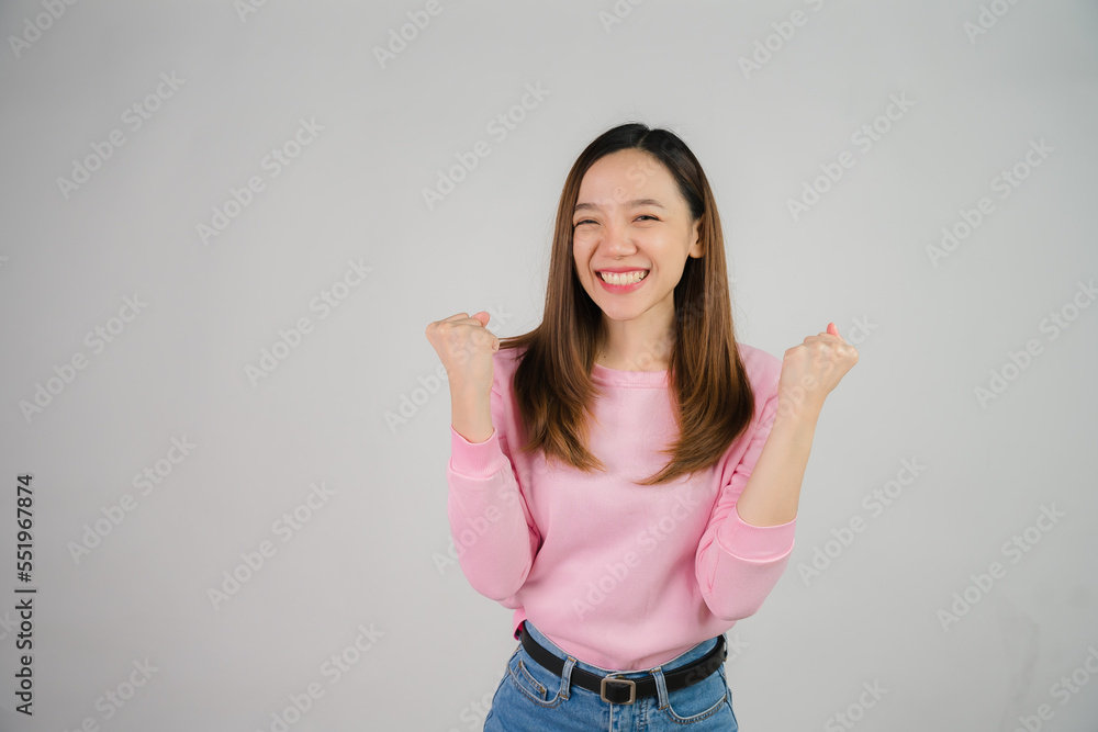 Asian girl holding laptop on white background Asian girl holding laptop on white background