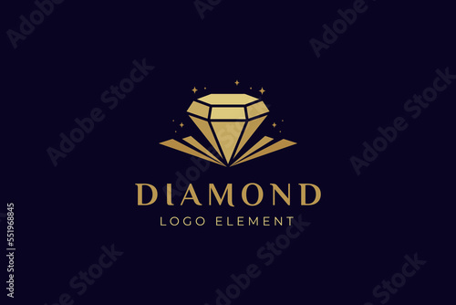 luxury line diamond with jewelry elegant logo icon design concept for jewelry shop business identity logo