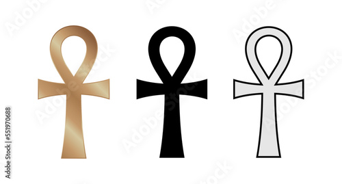 Ankh Ancient Egypt Symbol of Life Vector Illustration