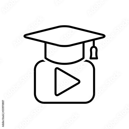 Educational video icon vector graphic illustration