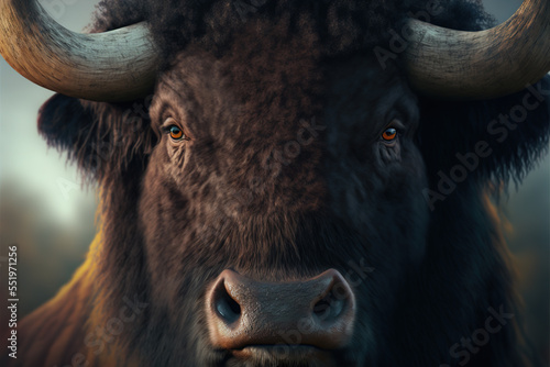 Bison portrait made with Generative AI