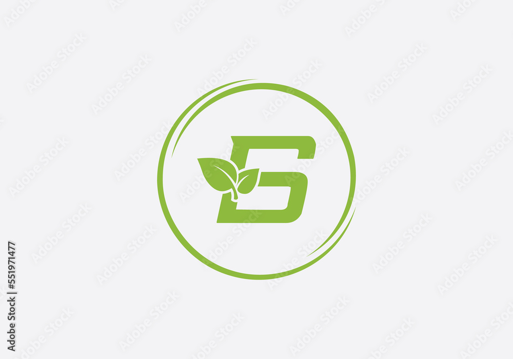 Green leaf circle logo and Eco nature business symbol design with the letters and alphabets. Eco logo. Pure fresh green leaf logo Green leaf circle logo and Eco nature business symbol design with the letters and alphabets. Eco logo. Pure fresh green leaf logo