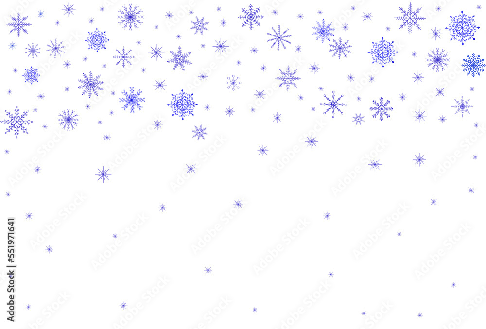 Winter holiday background with snow and flying snowflakes. For greeting cards, layouts, backgrounds, invitations