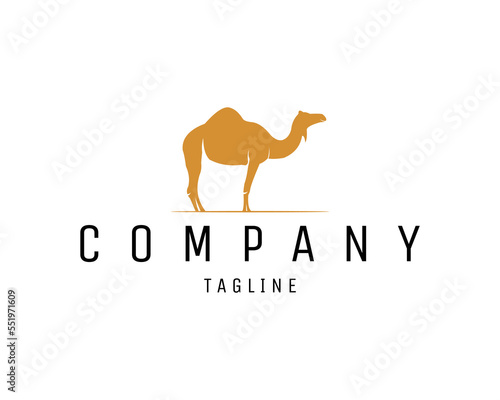 Camel old silhouette logo isolated on white background best side view for badge, emblem and sticker design. vector illustration available in eps 10.