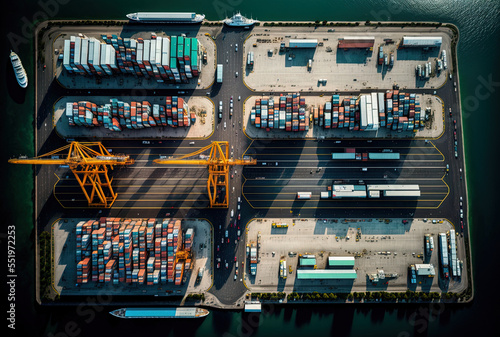 photos taken from the air of a cargo terminal. Generative AI