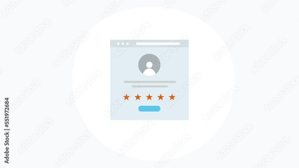 Providing five-star rating on customer survey form online, user experience and feedback animation concept. Providing five-star rating on customer survey form online, user experience and feedback animation concept.