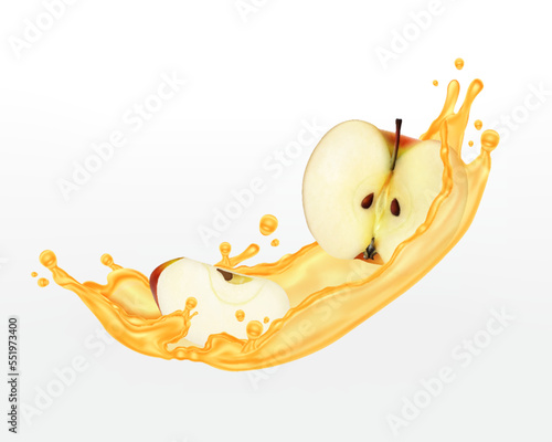 Splashing apple juice