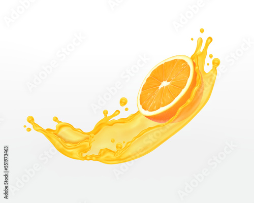Orange fruit in a splash
