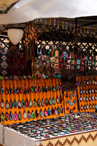 oriental market with outlandish goods