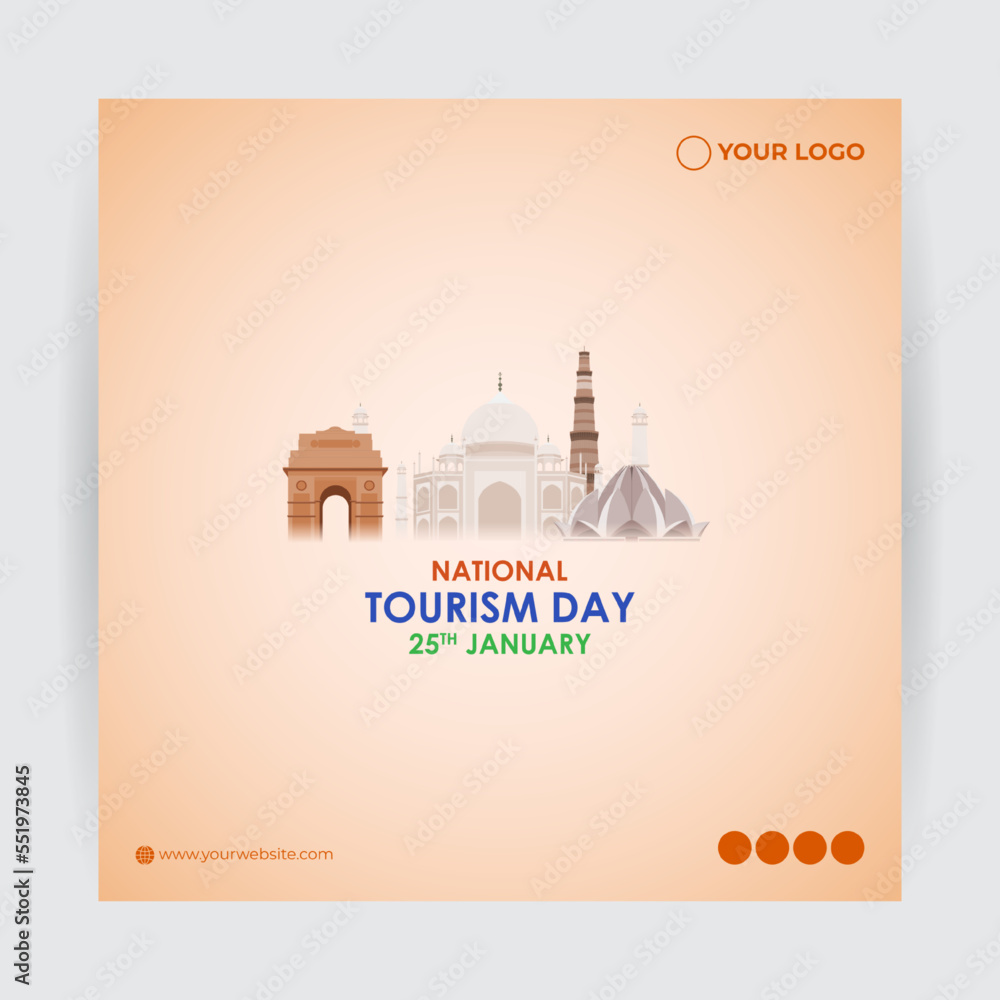 Vector illustration of National Tourism Day 25 January