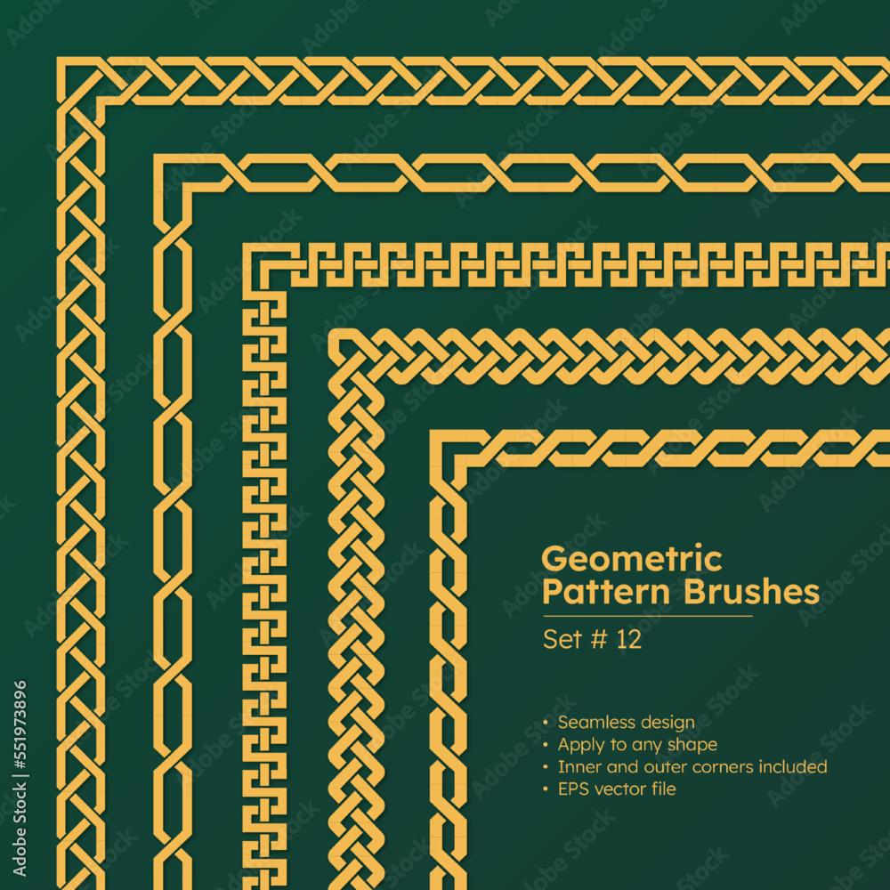 Set of Geometric Pattern Brushes and Beautiful Greek Borders Design Set of Geometric Pattern Brushes and Beautiful Greek Borders Design