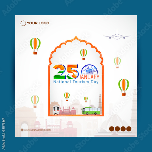 Vector illustration of National Tourism Day 25 January